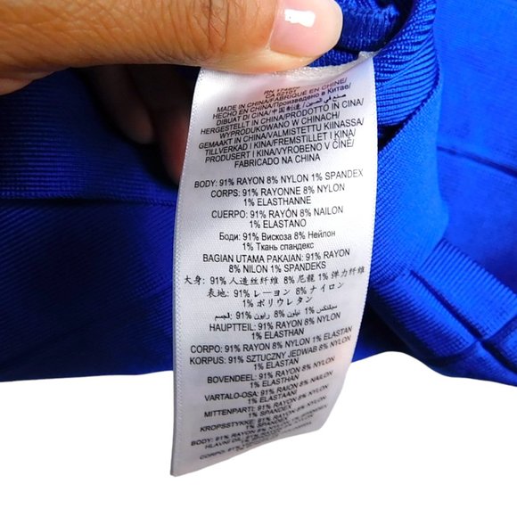 EUC Authentic Herve Leger Sydney Royal Blue Sleeveless Mini Bandage Dress Size S - Picture 6 of 7